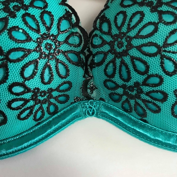 Victoria's Secret 32B turquoise pushup bra - Picture 4 of 4